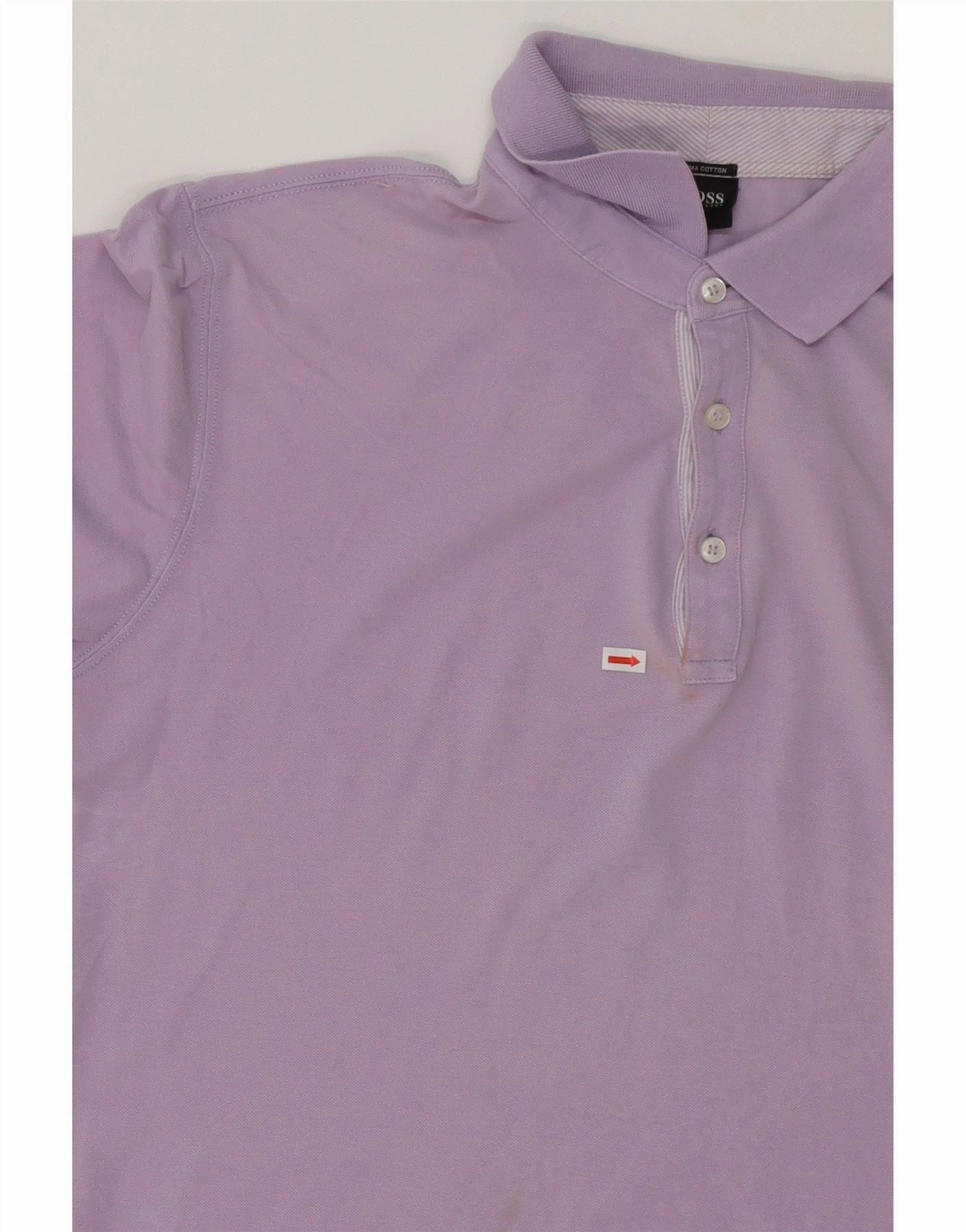 HUGO BOSS Mens Polo Shirt XL Purple Cotton