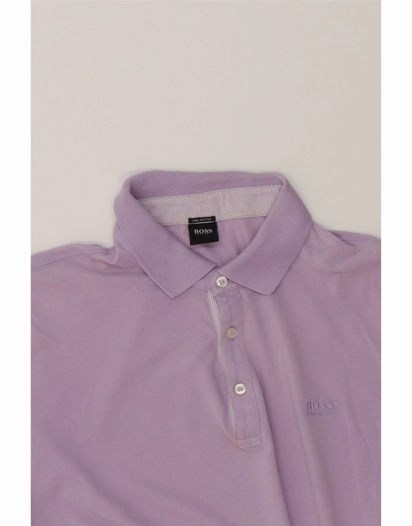 HUGO BOSS Mens Polo Shirt XL Purple Cotton