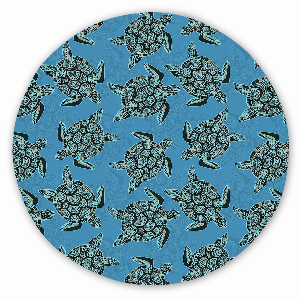 I Sea Turtles Round Sand-Free Towel