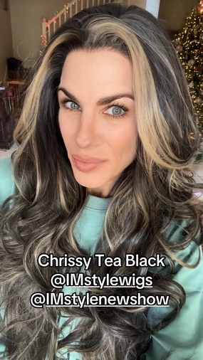 IMstyle Chrissy Tea Black with Highlight 28inches layer Cut Free part Lace Front Wig Daily-F100-2450 (ELSA)
