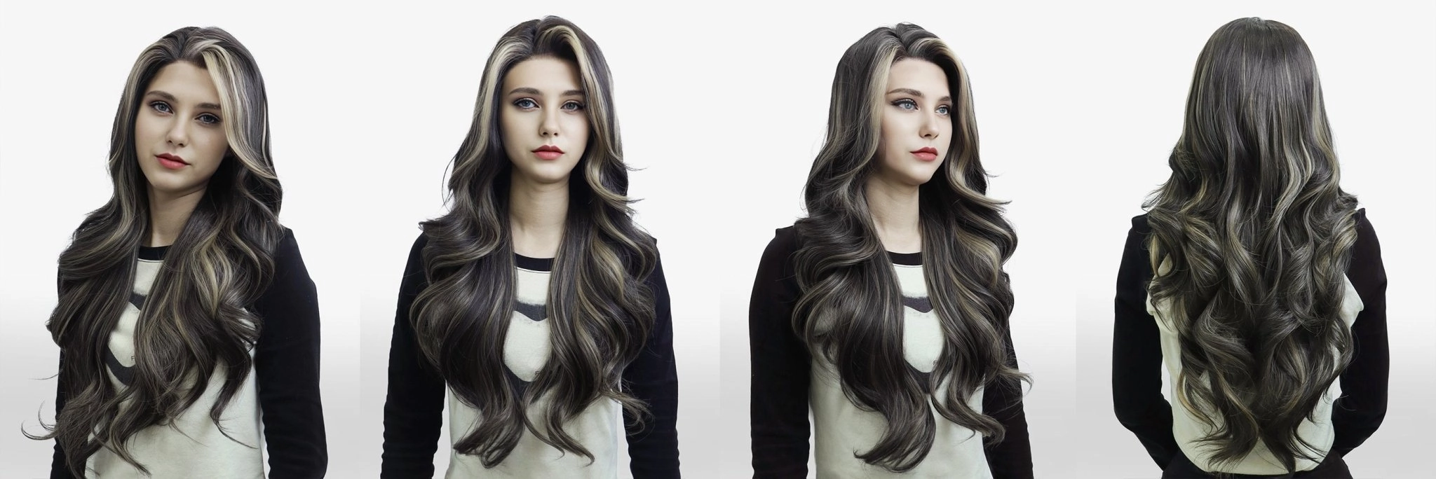 IMstyle Chrissy Tea Black with Highlight 28inches layer Cut Free part Lace Front Wig Daily-F100-2450 (ELSA)
