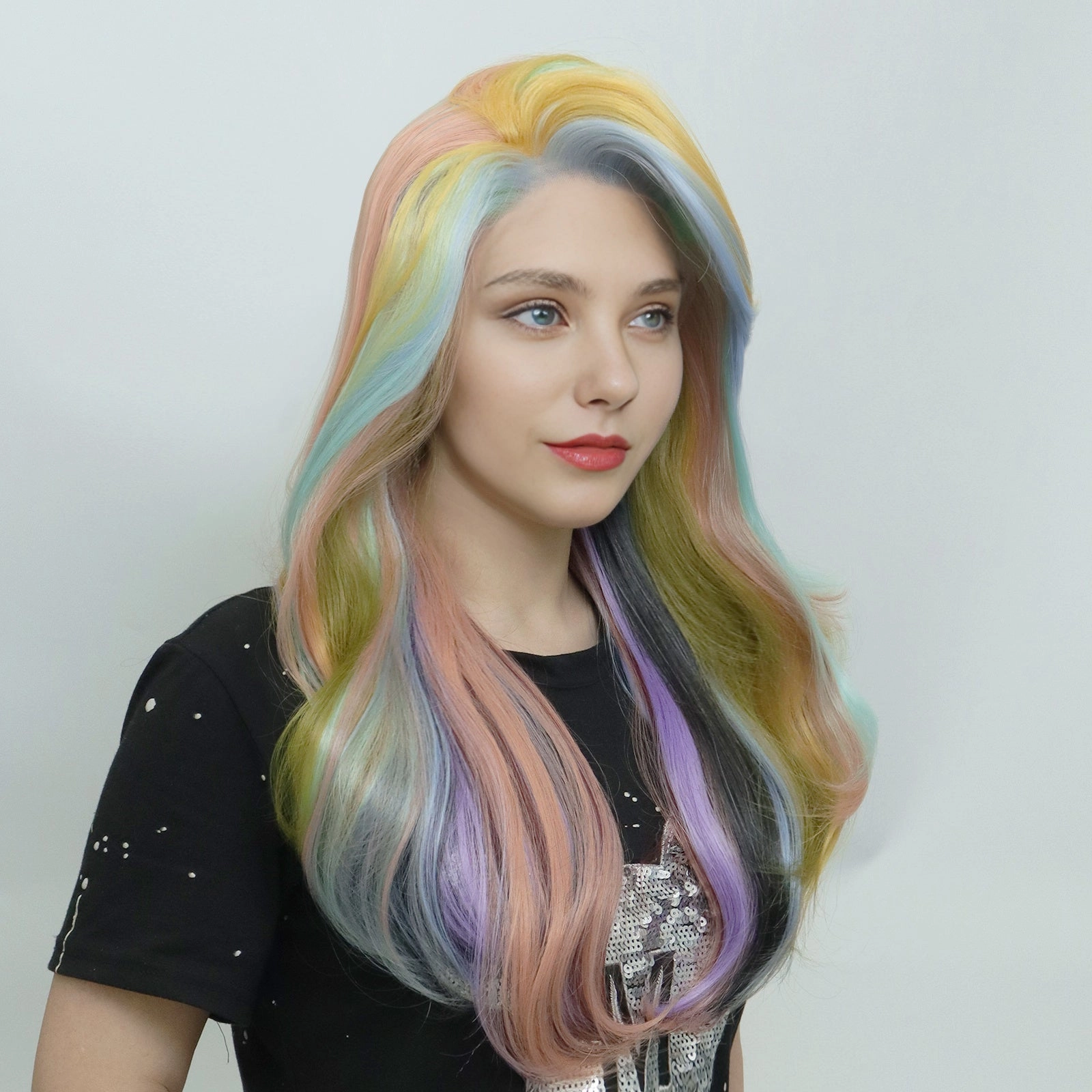 IMstyle Doreen Glueless 13*3 free parting with colorful color and layer wavy style