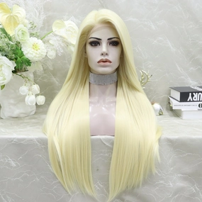 IMstyle Stephanie one single color Blonde 30 inches straight style 13*3 free parting wigs Blonde