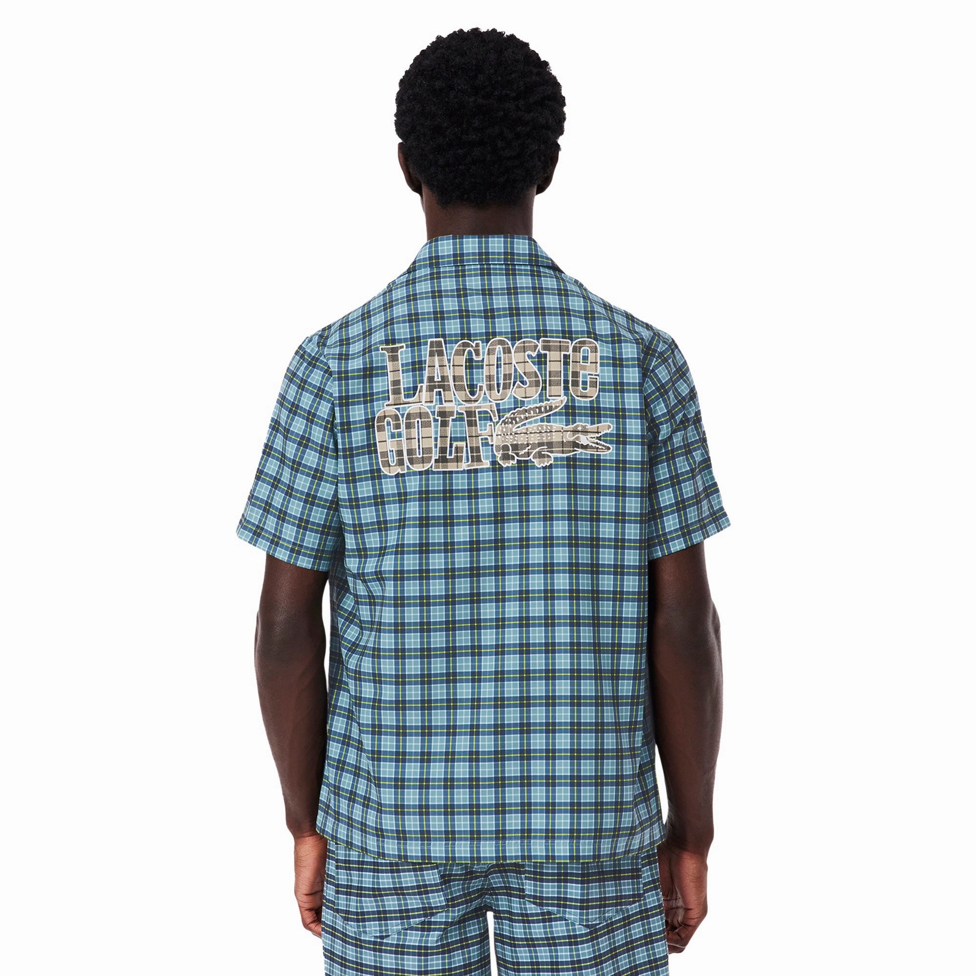 Lacoste Chequered Button Up Golf Shirt