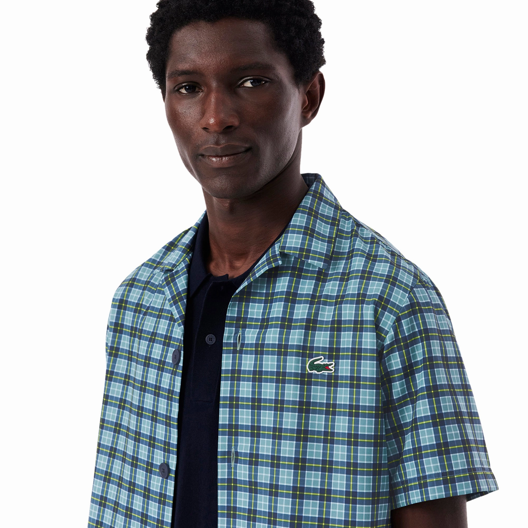 Lacoste Chequered Button Up Golf Shirt