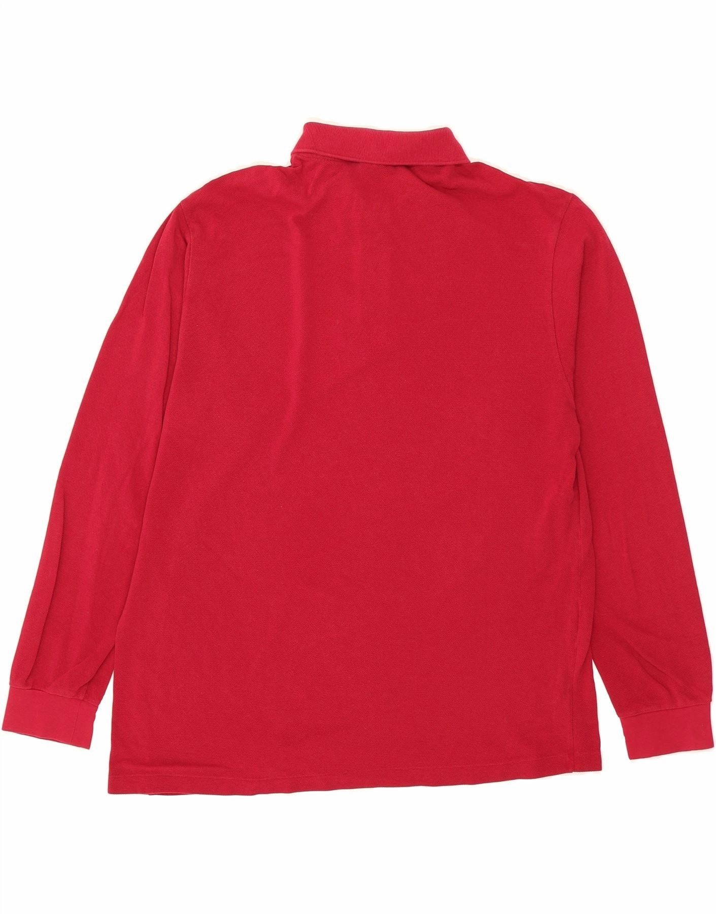 LACOSTE Mens Long Sleeve Polo Shirt Size 6 XL Red Cotton