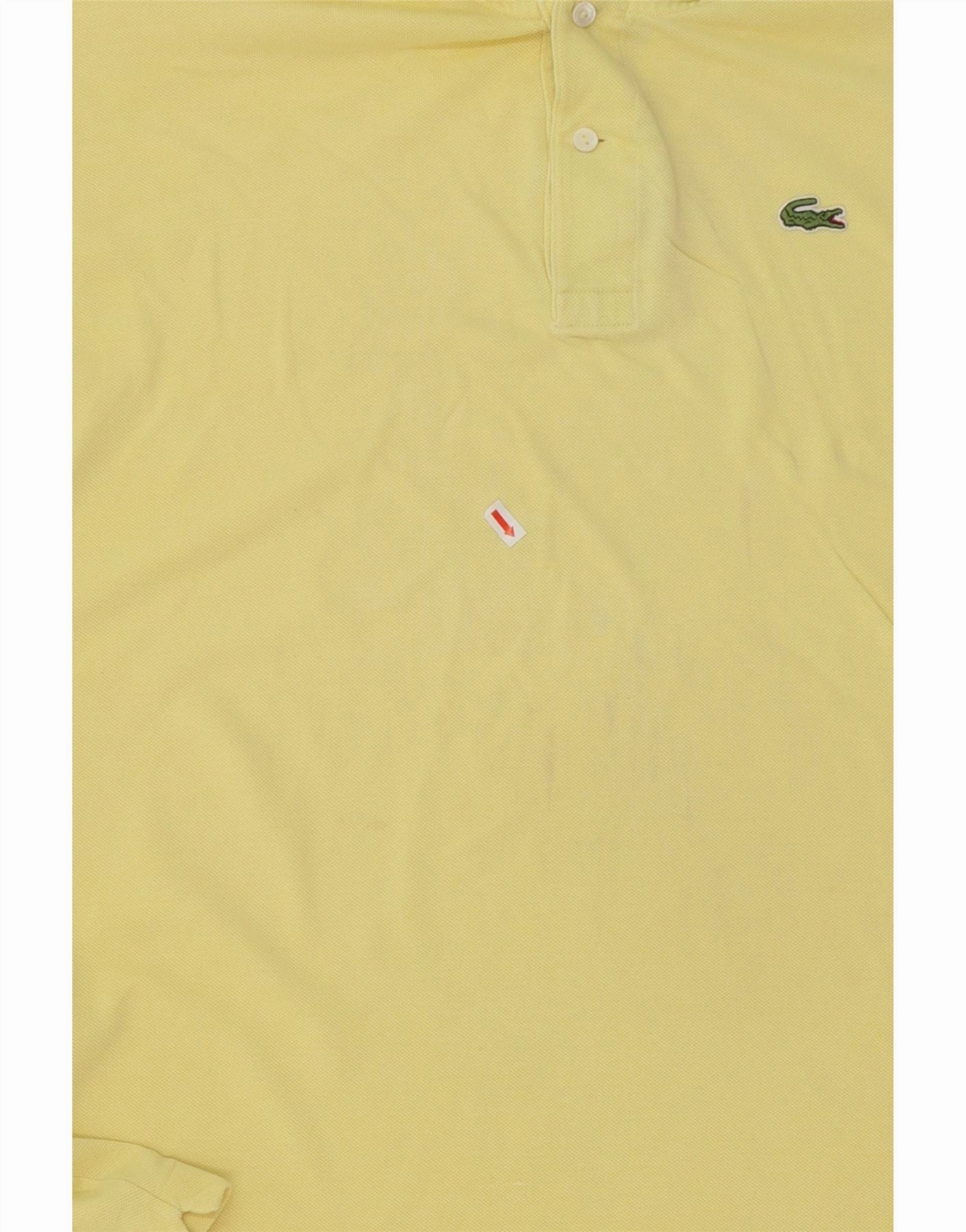 LACOSTE Mens Polo Shirt Size 8 3XL Yellow Cotton