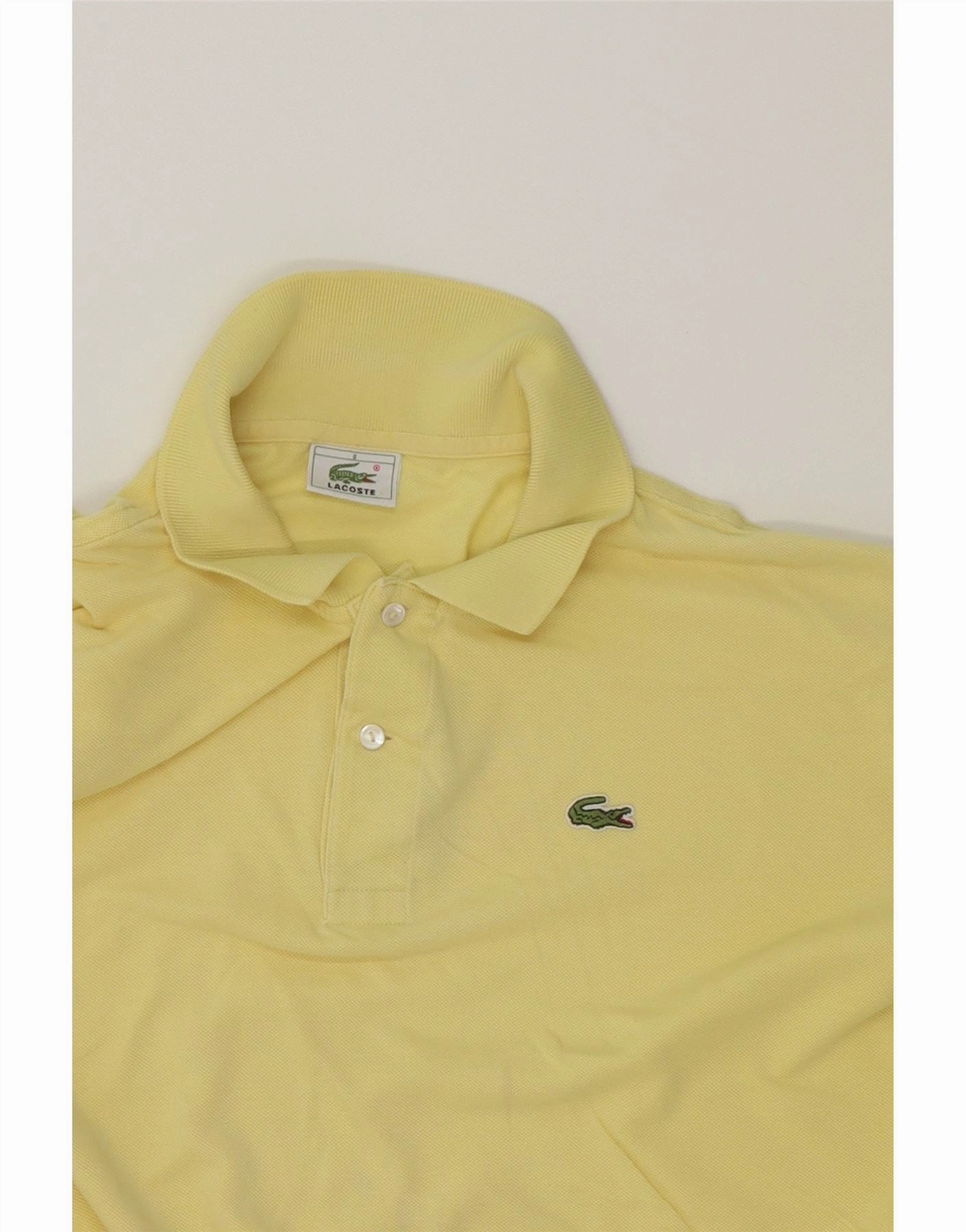 LACOSTE Mens Polo Shirt Size 8 3XL Yellow Cotton