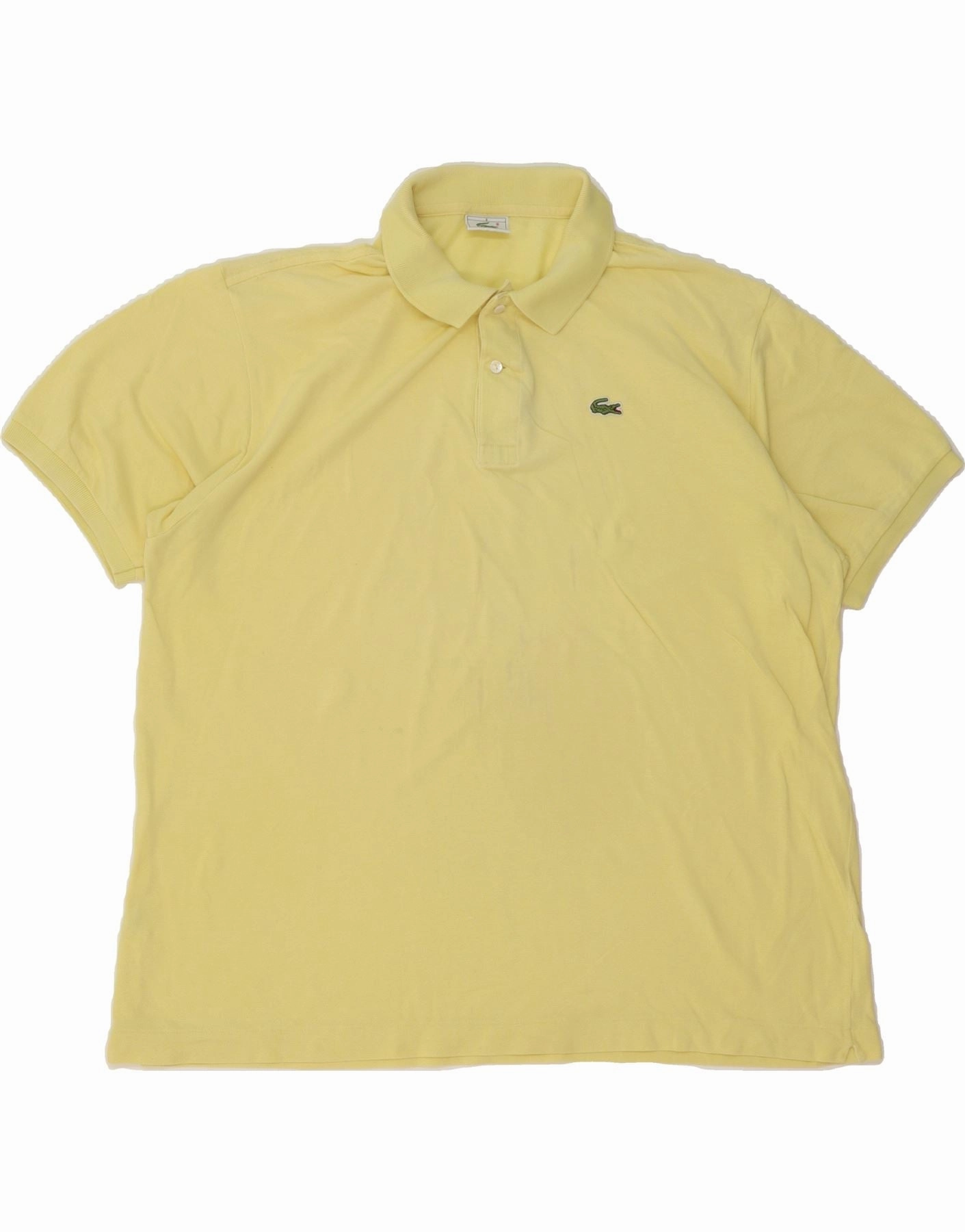 LACOSTE Mens Polo Shirt Size 8 3XL Yellow Cotton