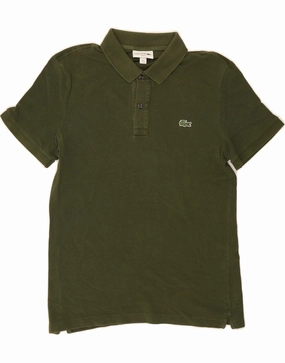 LACOSTE Mens Slim Fit Polo Shirt Size 4 Medium Green Cotton