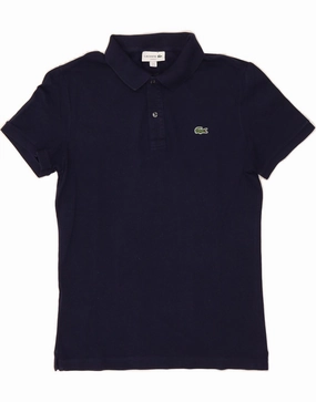 LACOSTE Mens Slim Fit Polo Shirt Size 4 Medium Navy Blue Cotton
