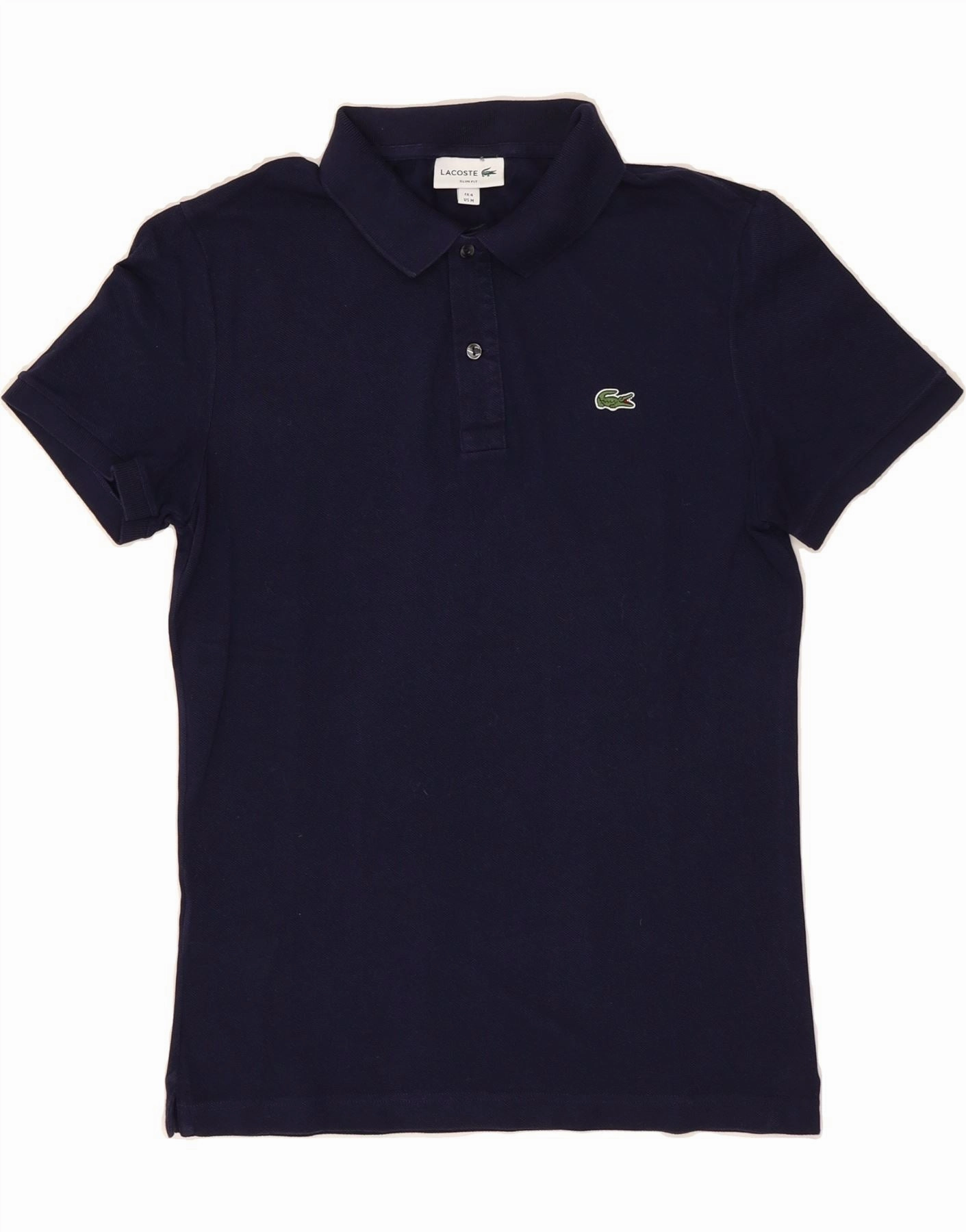 LACOSTE Mens Slim Fit Polo Shirt Size 4 Medium Navy Blue Cotton