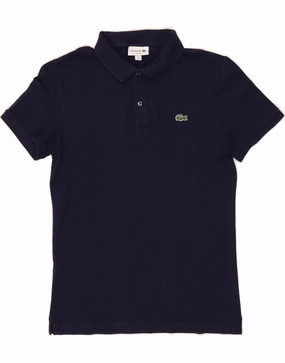 LACOSTE Mens Slim Fit Polo Shirt Size 4 Medium Navy Blue Cotton