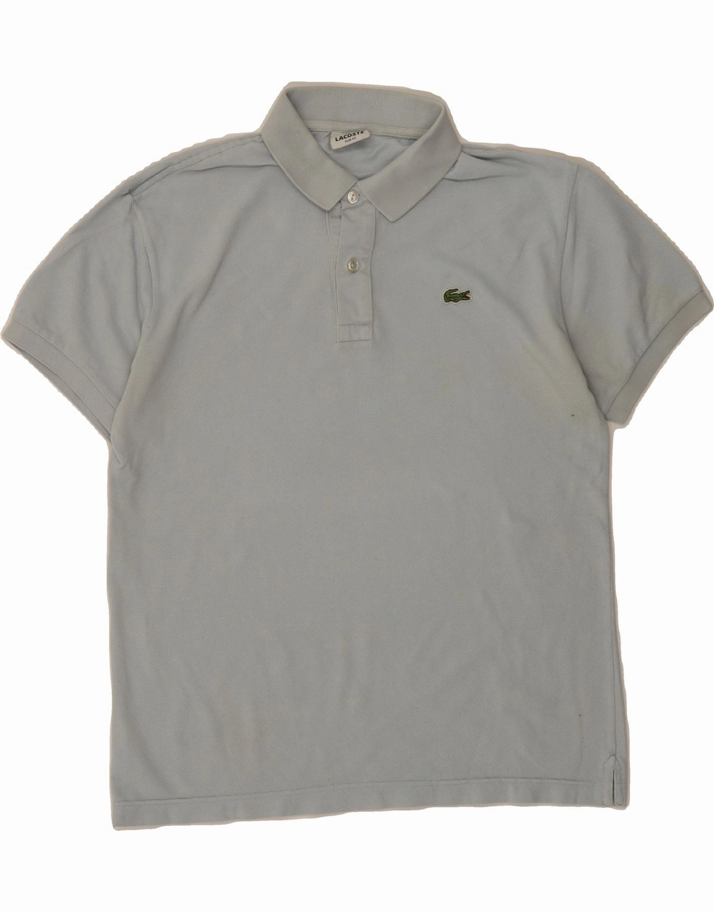 LACOSTE Mens Slim Fit Polo Shirt Size 5 Large Blue Cotton