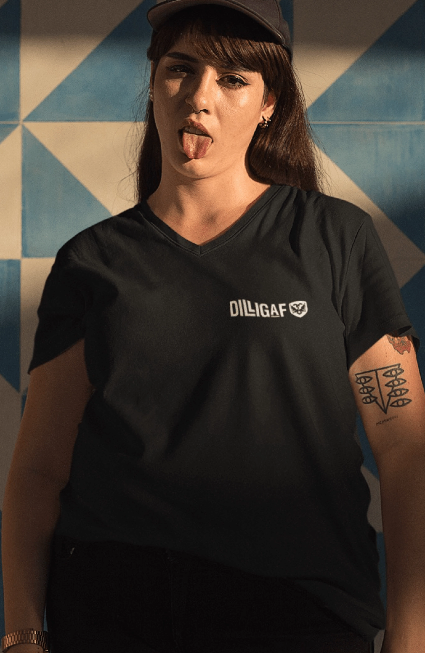 Ladies Full Figure VNeck Karma Dry Fucks Tee