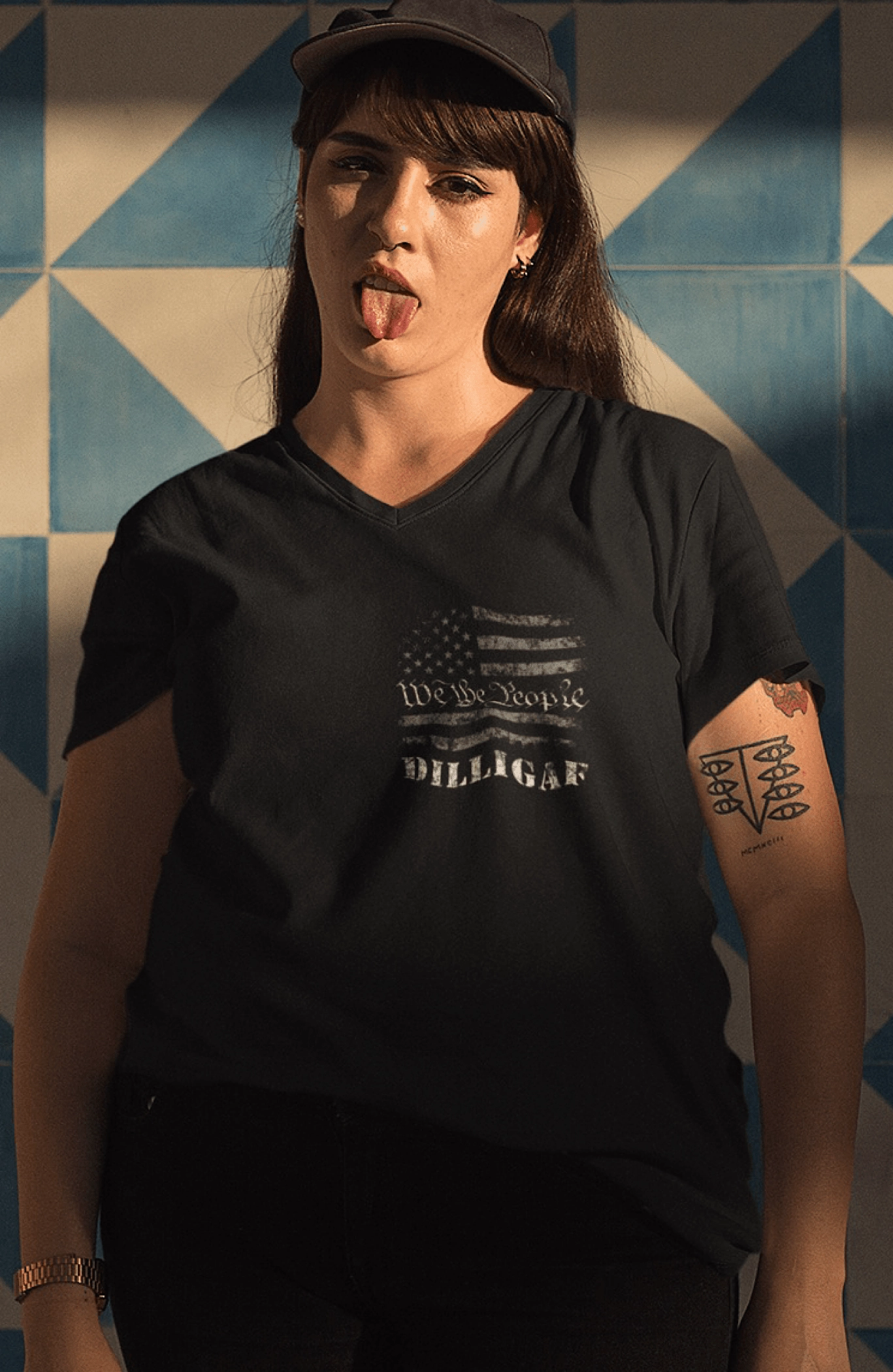 Ladies Full Figure We the People...VNeck  Tee