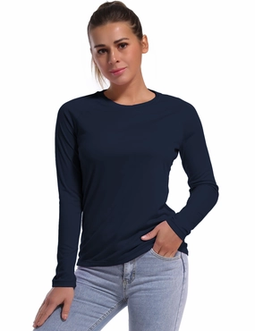 Long Sleeve Athletic Shirts darknavy_Gym