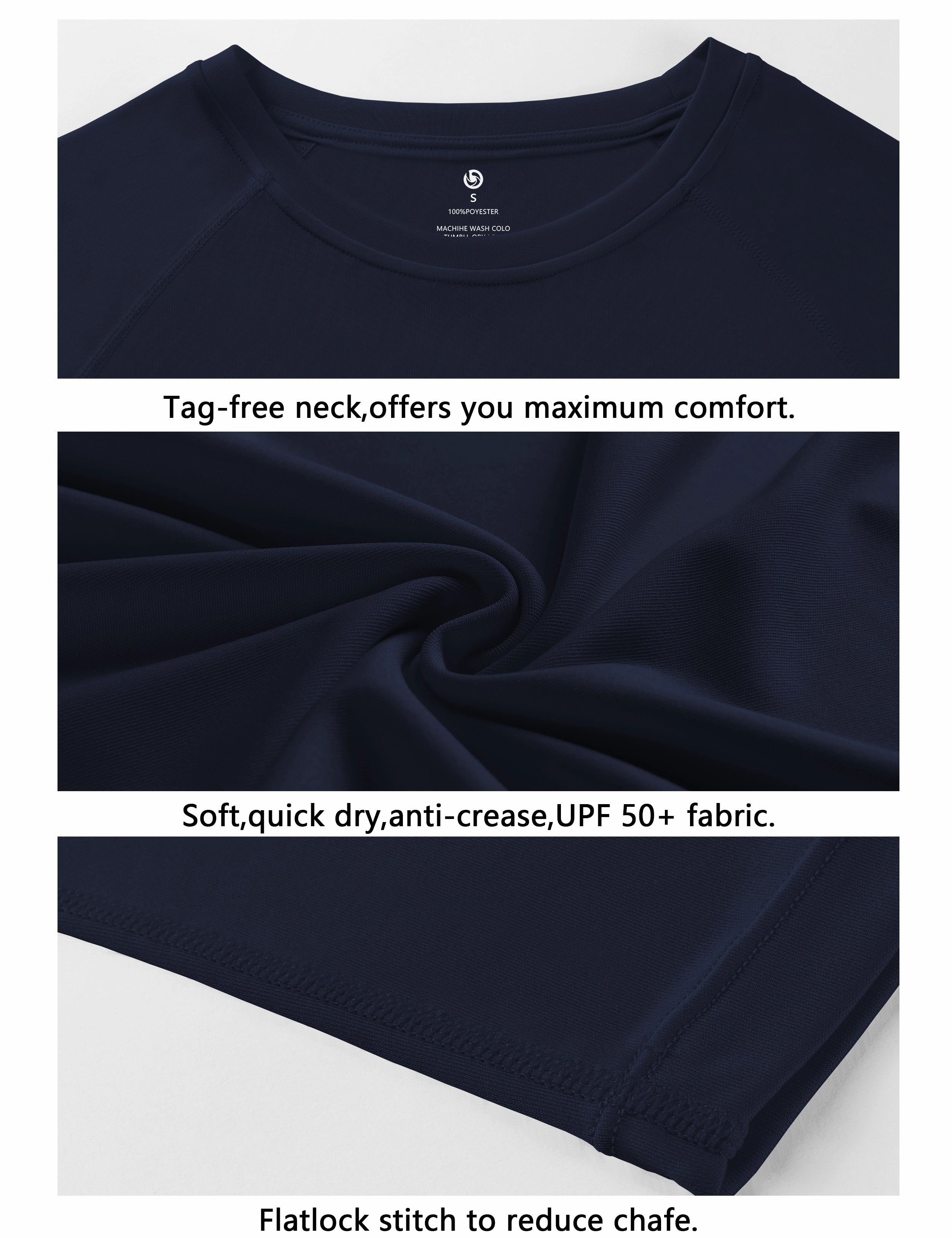 Long Sleeve Athletic Shirts darknavy_Gym