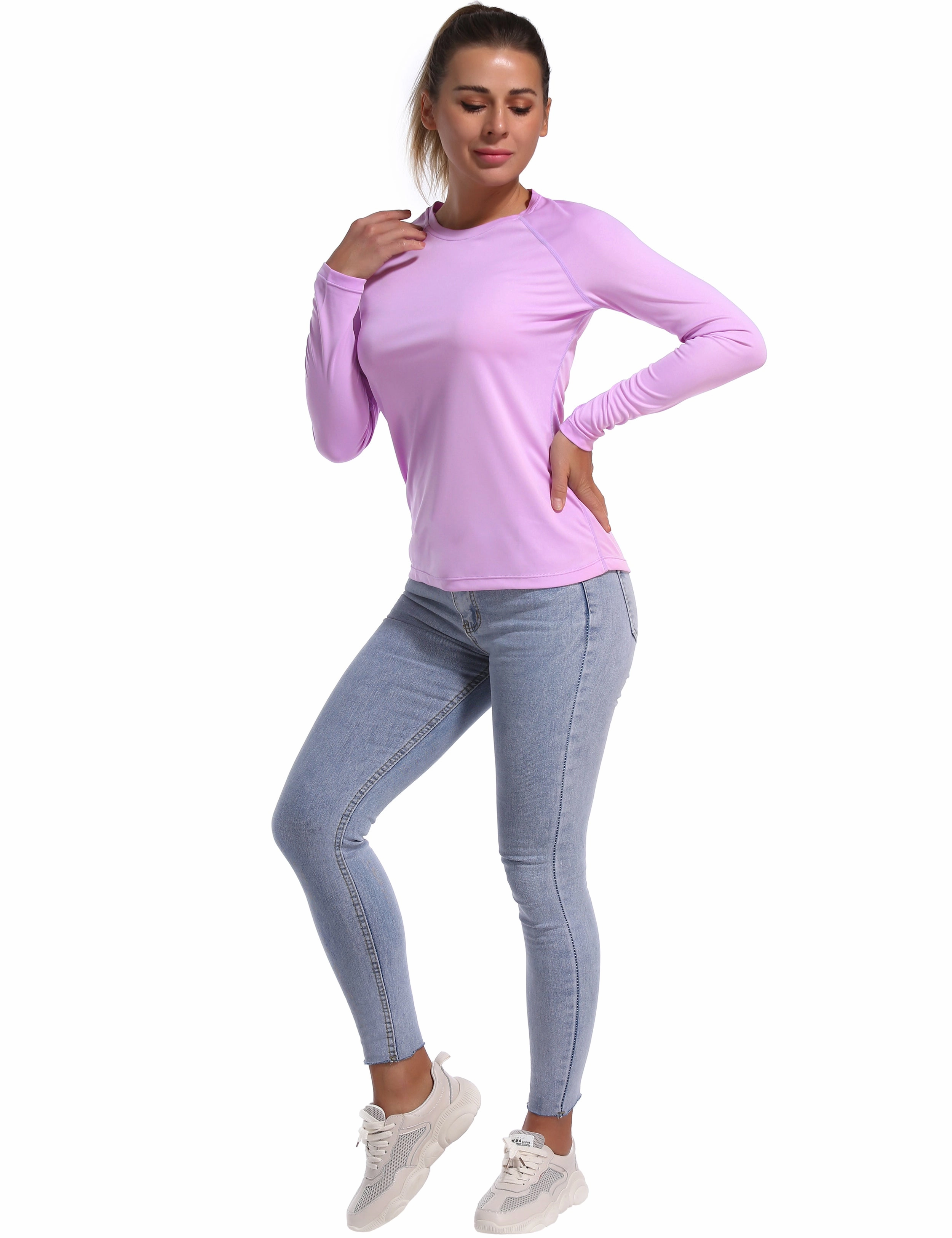 Long Sleeve Athletic Shirts purple_Gym
