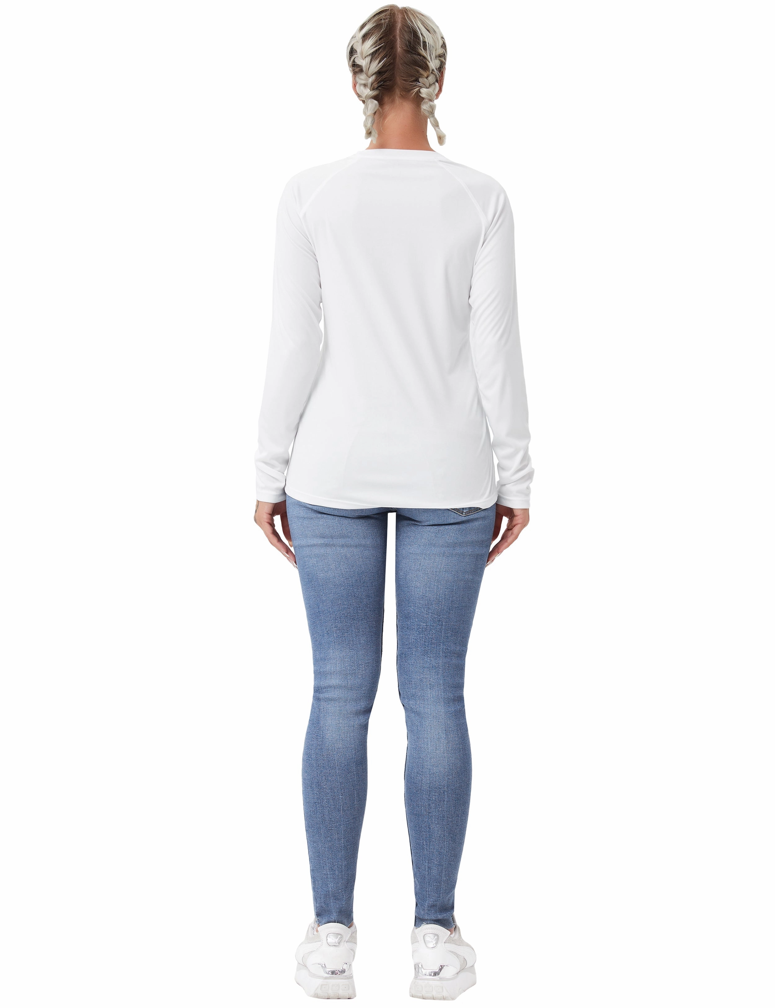 Long Sleeve Athletic Shirts white_yogastudio
