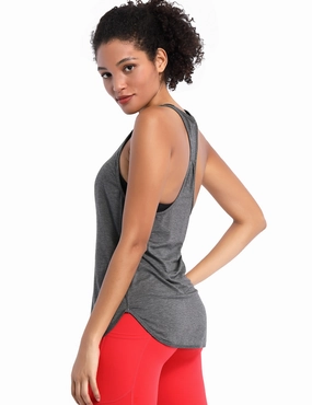 Loose Fit Racerback Tank Top heathercharcoal_Golf