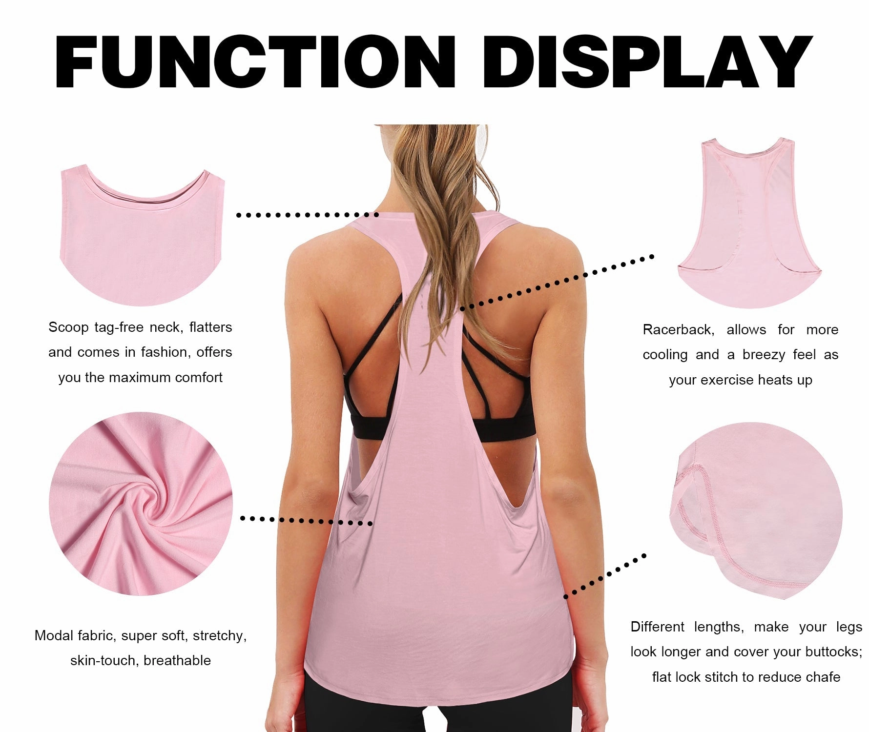 Low Cut Loose Fit Tank Top lightpink_Golf