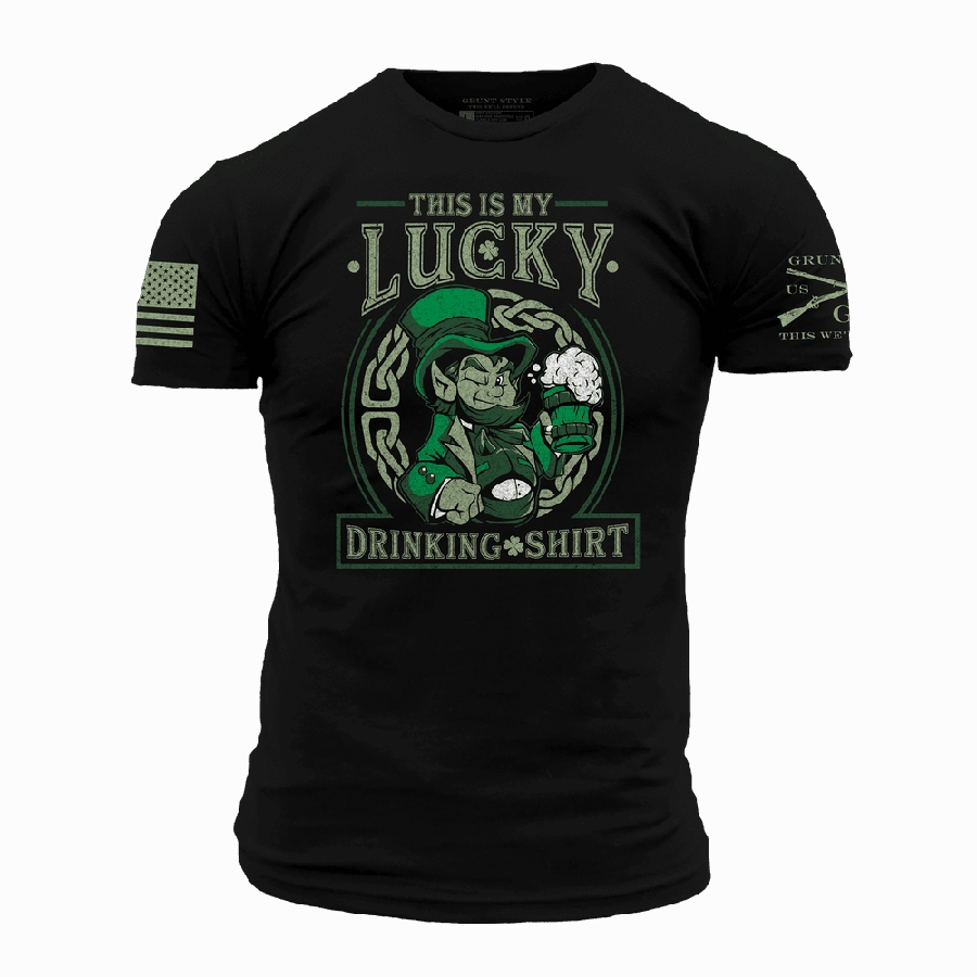 Lucky Drinking T-Shirt - Black