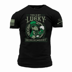 Lucky Drinking T-Shirt - Black