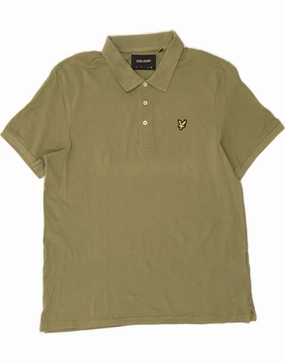 LYLE & SCOTT Mens Polo Shirt 2XL Green Cotton