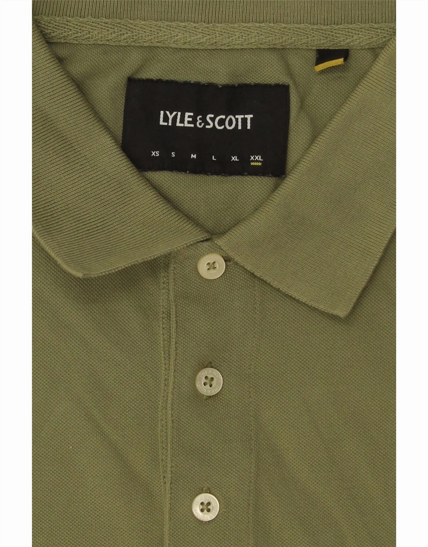 LYLE & SCOTT Mens Polo Shirt 2XL Green Cotton