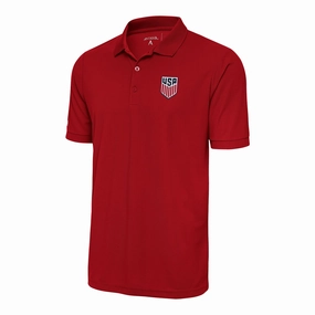 Men's Antigua USMNT Pique Legacy Red Polo
