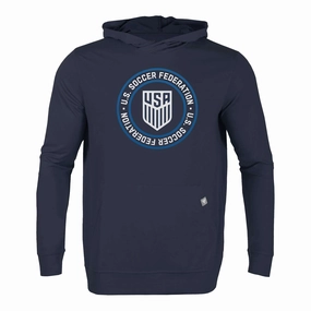 Men's Levelwear USMNT Soccer House Relay Navy Long Sleeve Hooded Tee