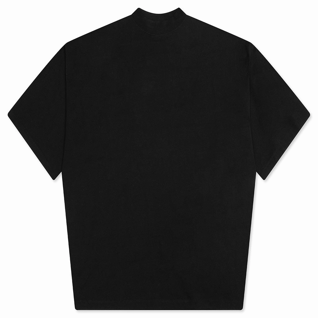 Mock Neck Boxy Fit T-Shirt - Black