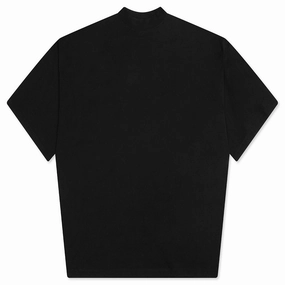 Mock Neck Boxy Fit T-Shirt - Black