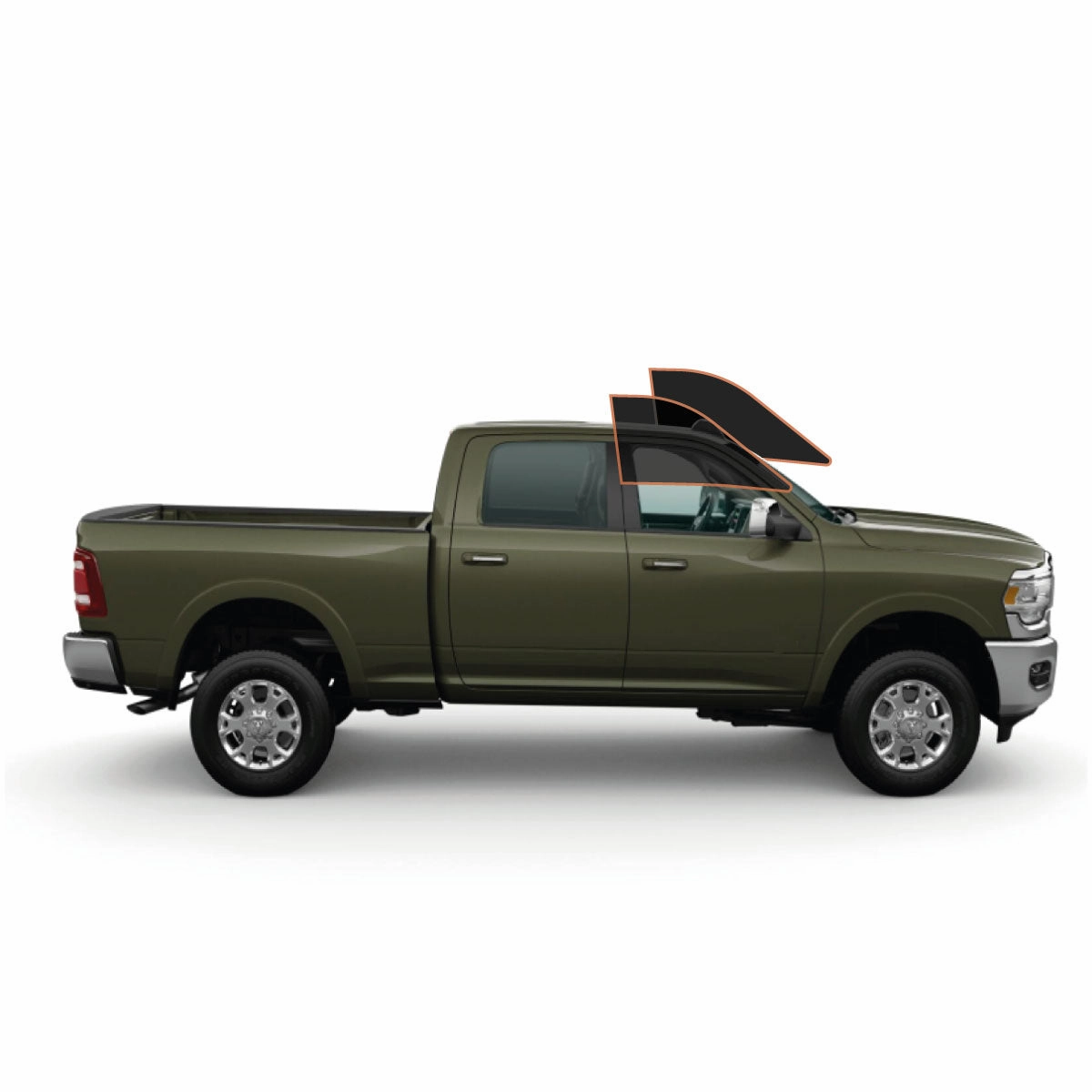 MotoShield Pro Premium Professional 2mil Precut Ceramic Window Tint Film for 2009-2018 Dodge Ram 1500 Quad Cab — (Front Driver/Passenger 15%)   Lifetime Warranty