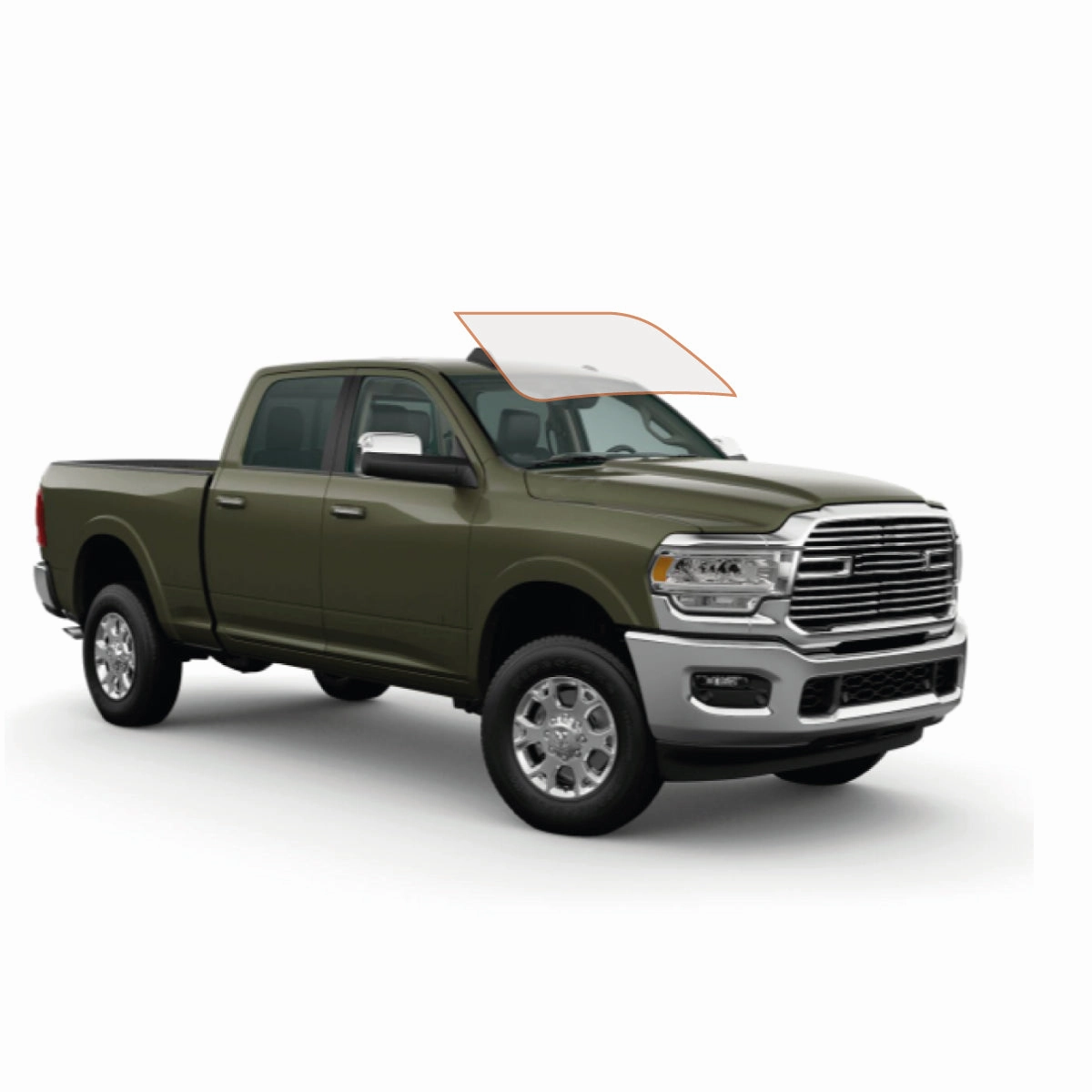 MotoShield Pro Premium Professional 2mil Precut Ceramic Window Tint Film for 2009-2018 Dodge Ram 1500 Quad Cab — (Front Windshield 50%)   Lifetime Warranty