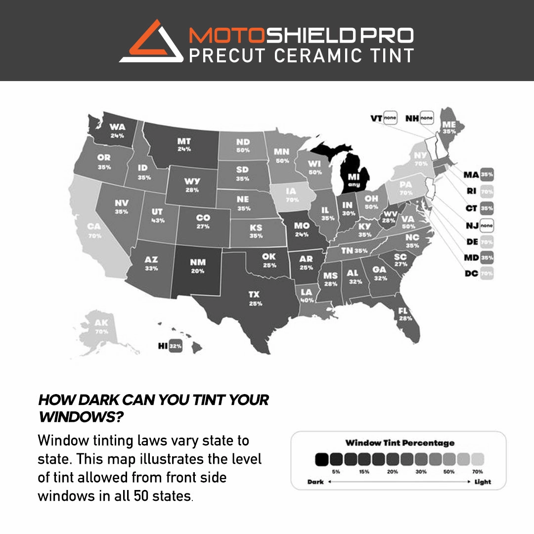 MotoShield Pro Premium Professional 2mil Precut Ceramic Window Tint Film for 2010-2021 Dodge Ram 2500 Standard Cab — (Front Driver/Passenger 15%)   Lifetime Warranty