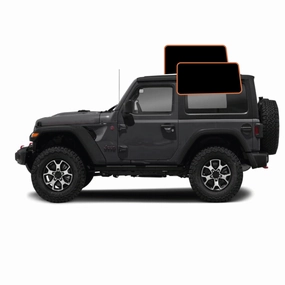MotoShield Pro Premium Professional 2mil Precut Ceramic Window Tint Film for 2011-2017 Jeep Wrangler 2 Door Hard Top — (Cargo Driver/Passenger 25%)   Lifetime Warranty