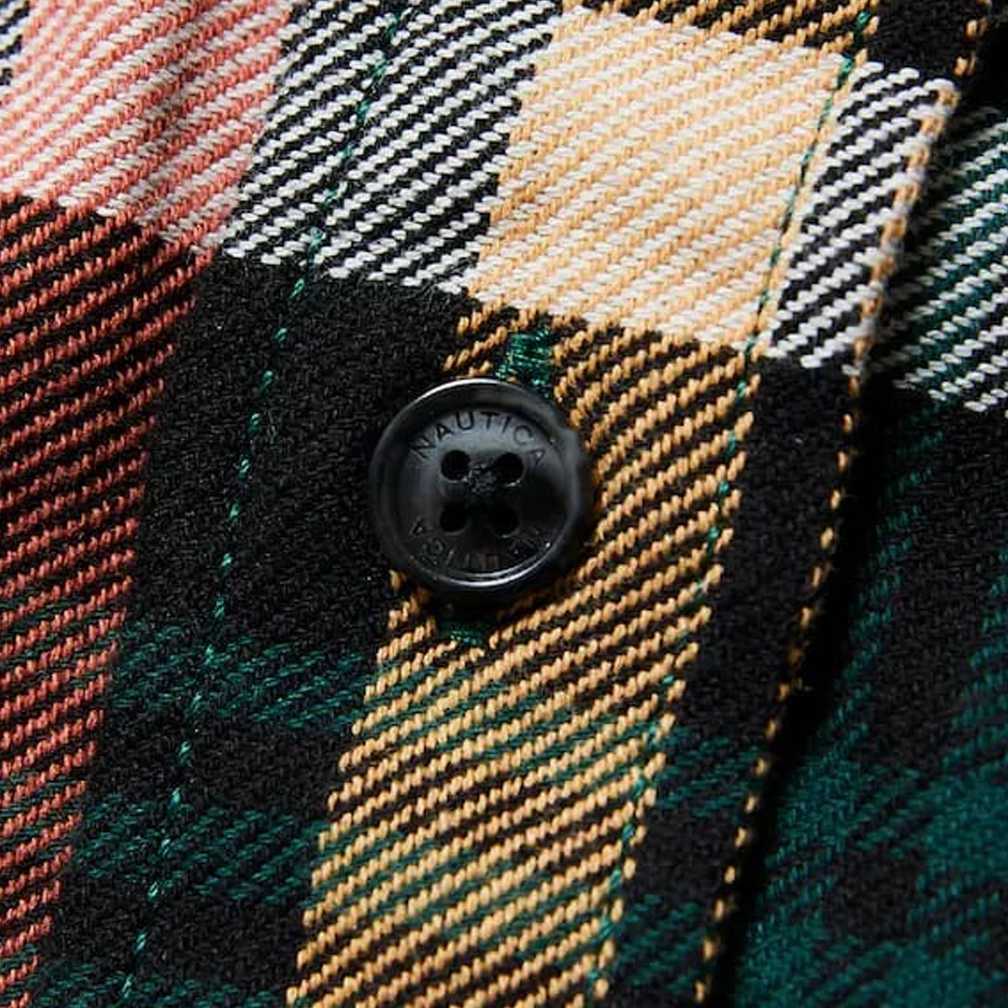 Nautica Japan Washed Cotton Tartan Check Shirts Green