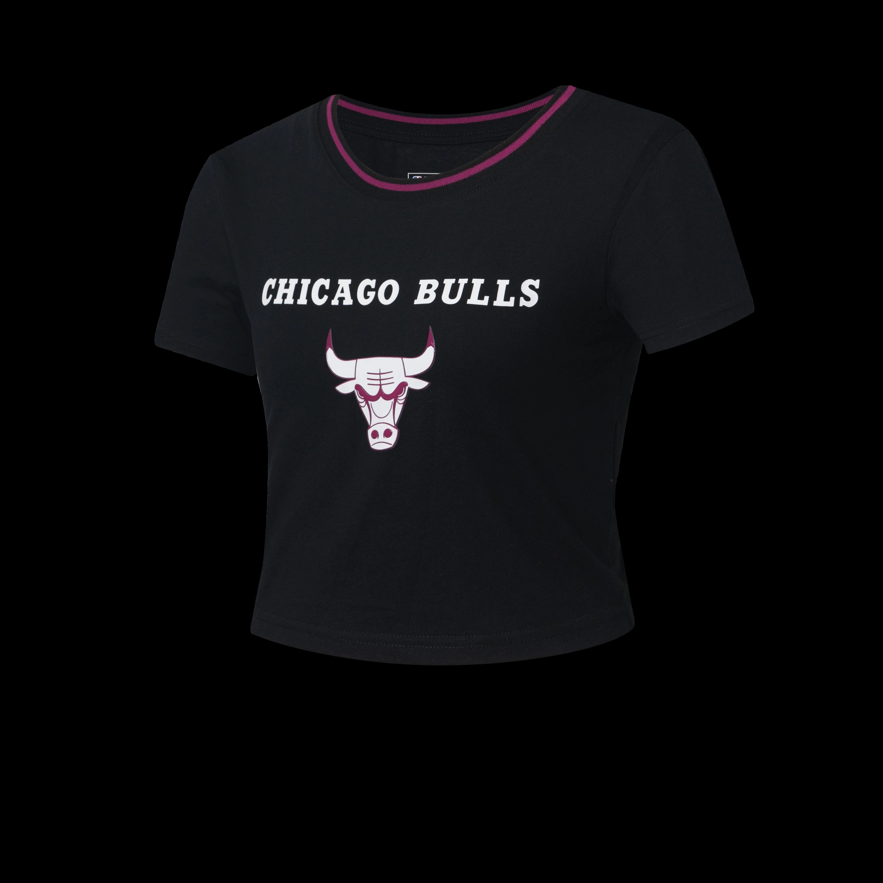 NBA WORDMARK FRONT PRINT CROP TOP SLIM FIT - Bulls