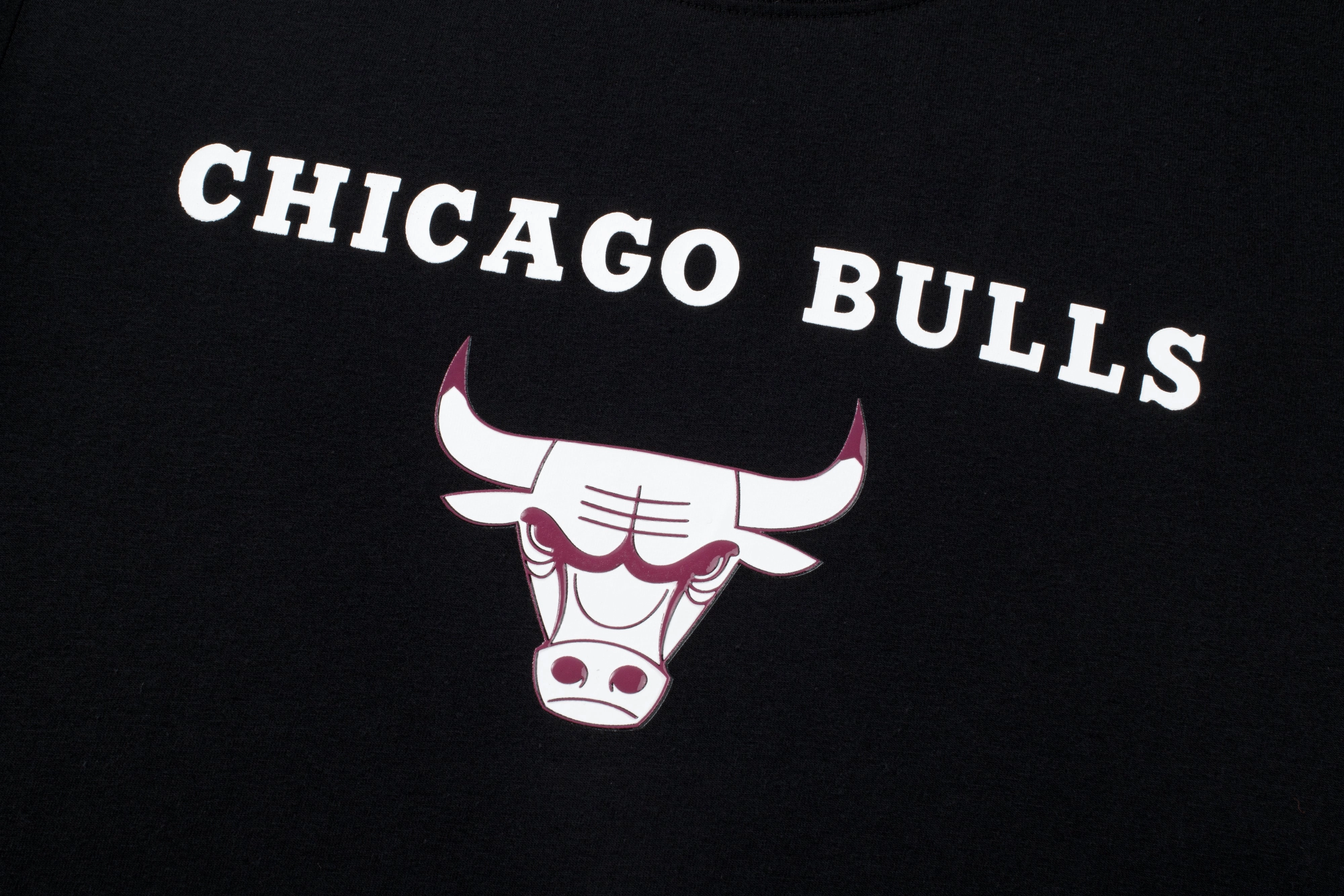 NBA WORDMARK FRONT PRINT CROP TOP SLIM FIT - Bulls