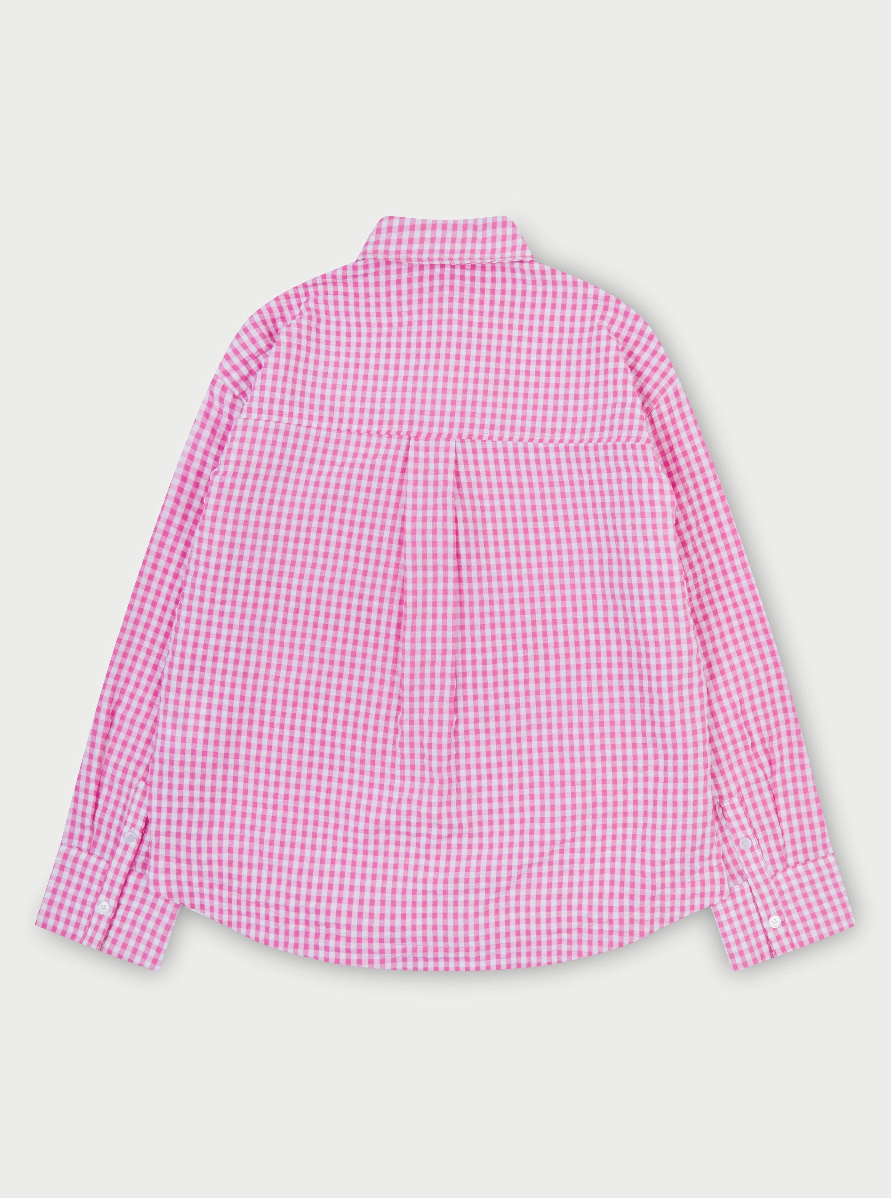 OVERSIZED GINGHAM SHIRT - PINK