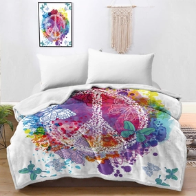 Peace on the Beach Bedspread Blanket