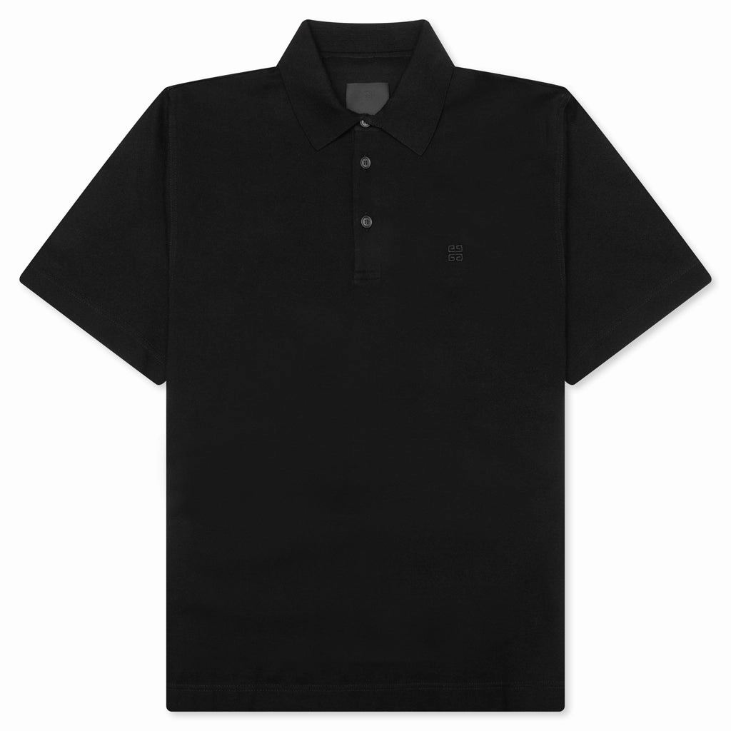Polo in Cotton With 4G Detail - Black