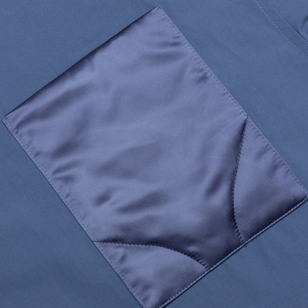 Quilted Pocket Polo Top - Light Indigo