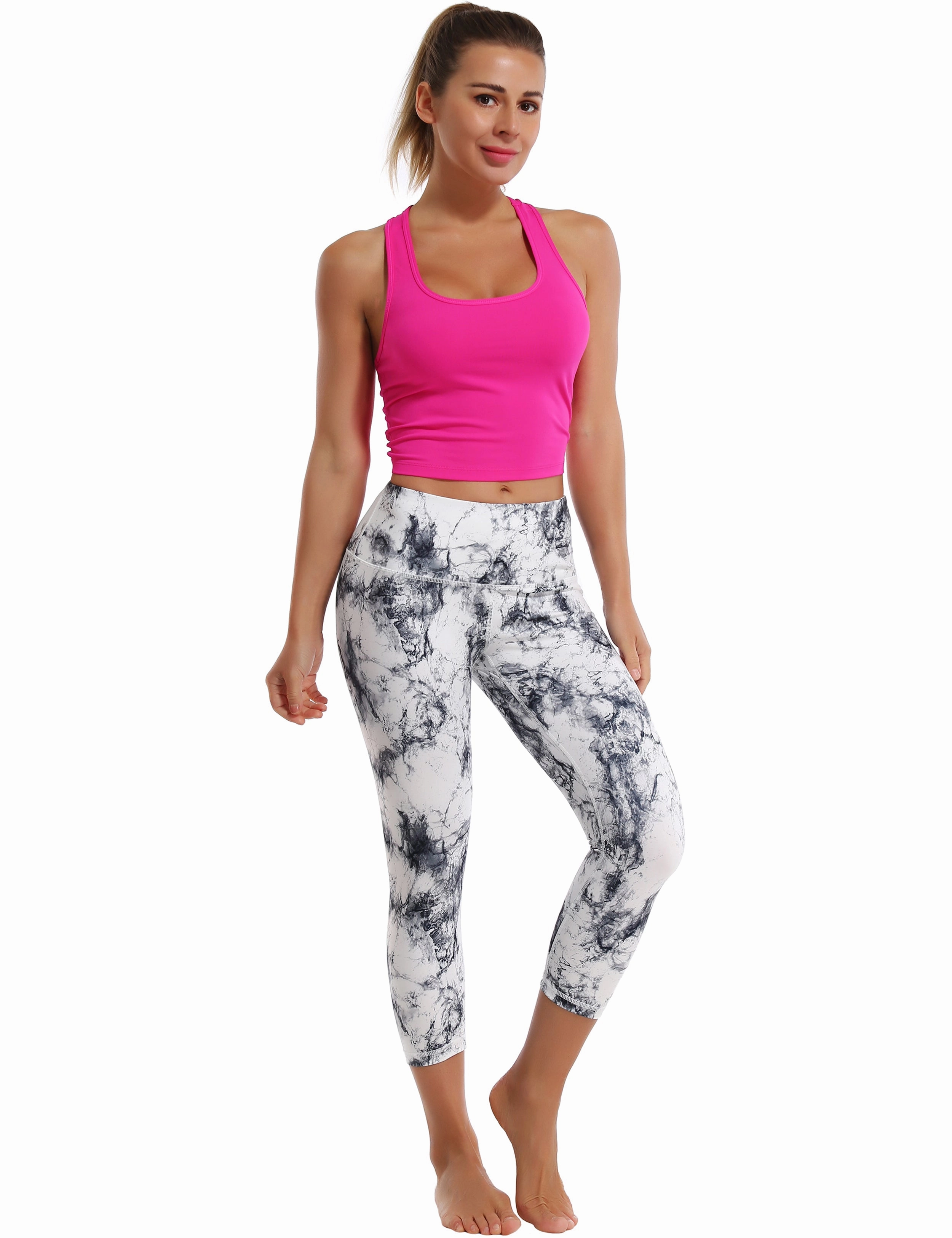 Racerback Athletic Crop Tank Tops magenta_Golf