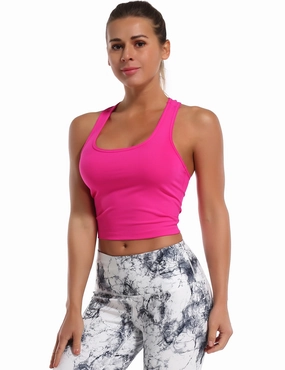 Racerback Athletic Crop Tank Tops magenta_Golf