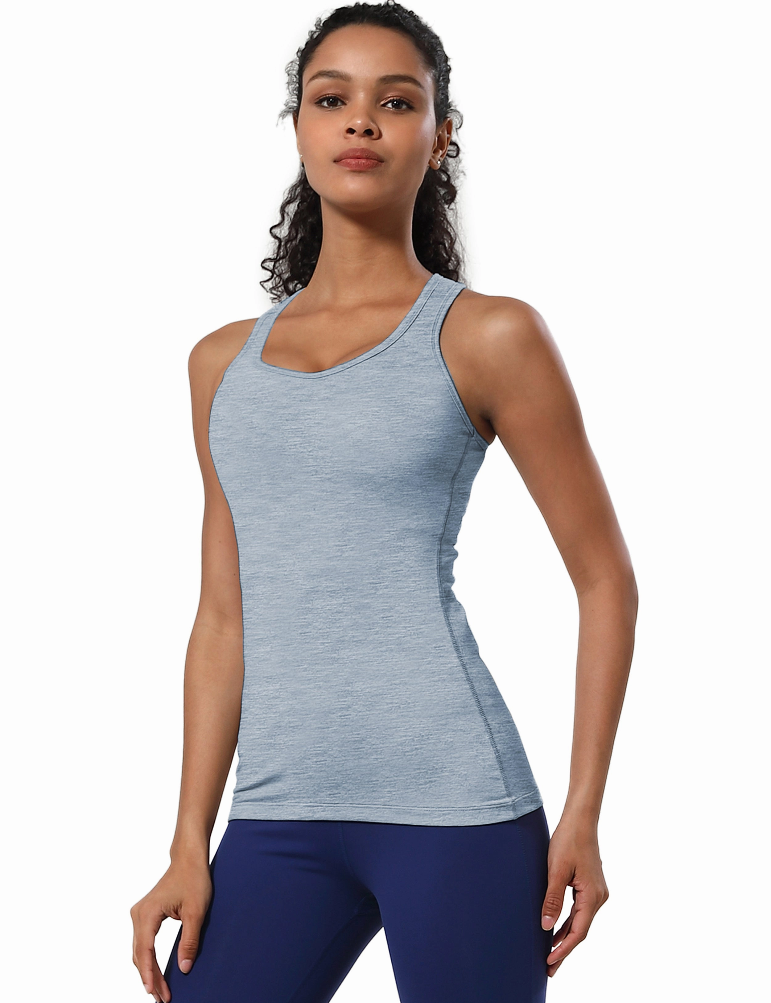 Racerback Athletic Tank Tops heatherblue_Golf