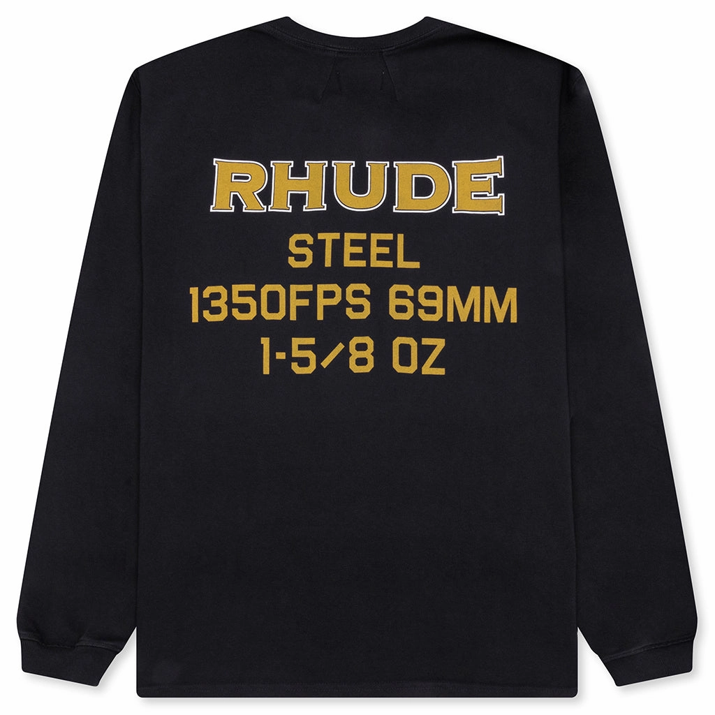 Rhude Steel L/S Tee - Vintage Black