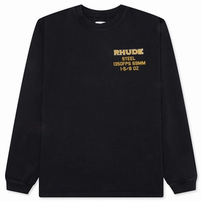 Rhude Steel L/S Tee - Vintage Black